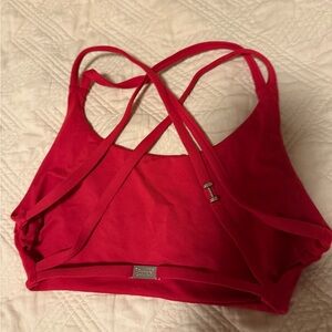 Bombshell Sportswear Red Cross-Back Sports Bra